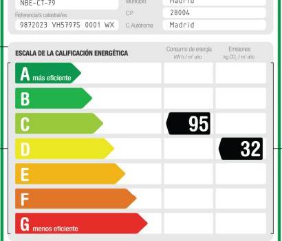 Example Spanish home energy efficiency certificate
