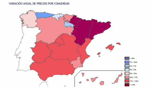 Gesvalt Spanish house price decline regional map