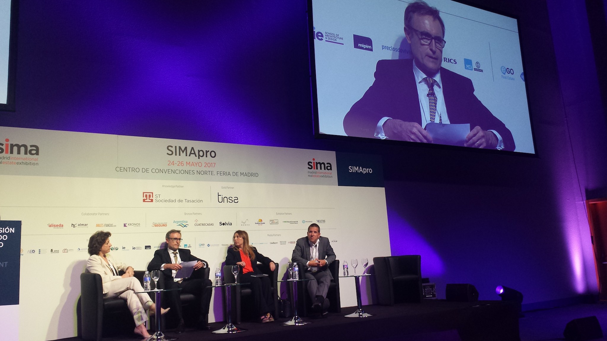 SIMA Pro 2017. Panel discussion Spanish second-home market & Brexit. Left to right Consuelo Villanueva, Mark Stücklin, Ángeles Serna, Marc Pritchard