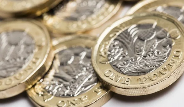 British pound coins.