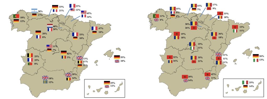 foreign demand for property in spain map